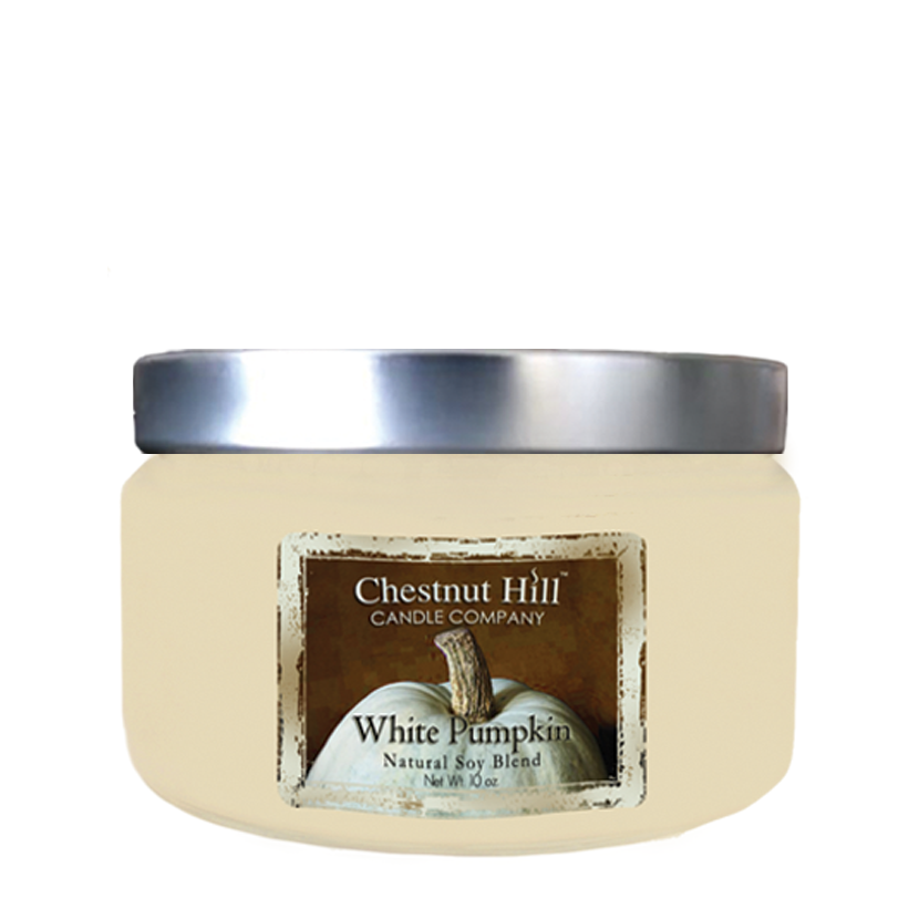 White Pumpkin 10 oz silver lid