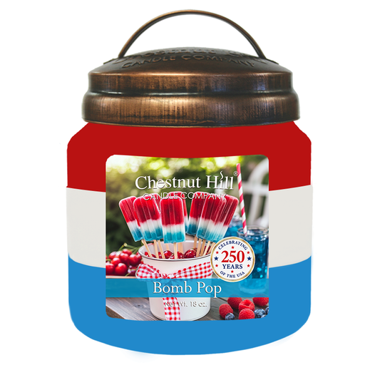 Bomb Pop – 2 Wick 18 oz Soy Candle - Cherry, Lime, and Blue Raspberry Scented – 4th of July Candle